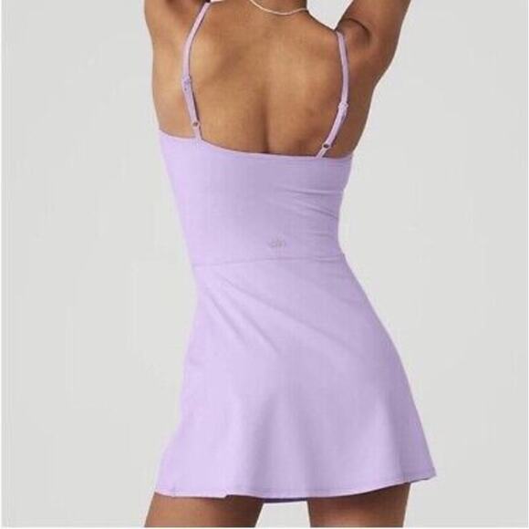 Alo Yoga Alosoft Courtside Tennis Dress Violet Skies Purple Medium Ltd Ed EUC - Picture 2 of 14